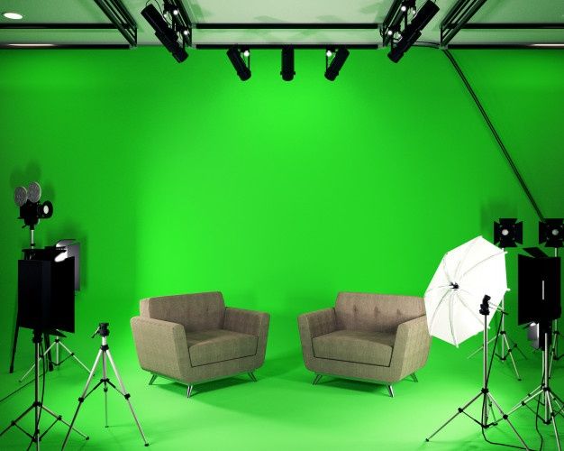 Professional filming in a studio